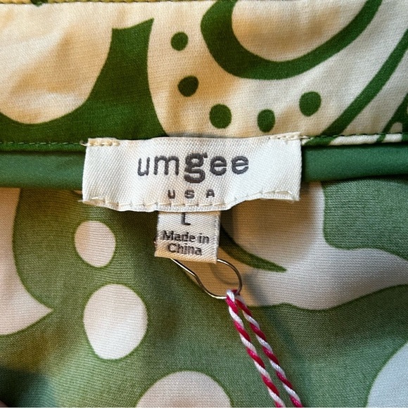 NWT Umgee Womens Large Olive Green & Cream Floral Tiered Dress - Picture 3 of 6